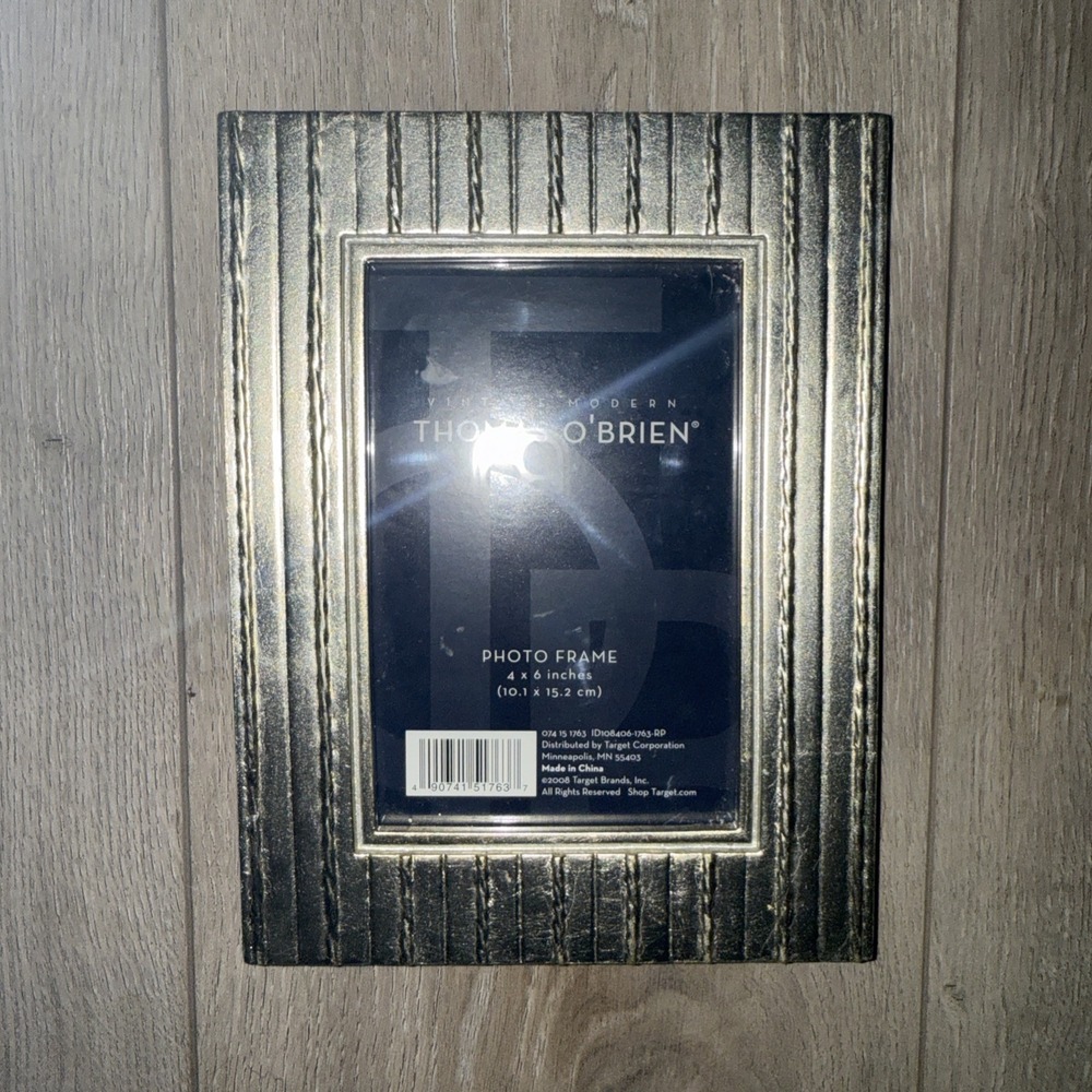 Vintage Modern Thomas O'Brien Metal Silver Photo Frame 4x6